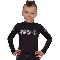 Produktbild: Hardcore Training Kids Rash Guard Recruit Kompressionshemd Kinder Unisex Lange Ärmel Kampfsport BJJ Fitness Boxen No Gi Kindersportbekleidung