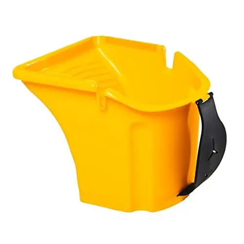 Produktbild: HARDY WORKING TOOLS Farbeimer mit 5 Stück transparenten Einlagen, 2L Farbbecher, regulierbarer Griff, Kunststoffeimer, Baueimer mit speziellen Rillen, gelb, A0146-329901