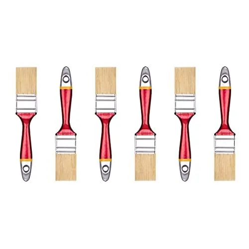 Produktbild: HARDY WORKING TOOLS Flachpinsel-Set 6-teilig, 6 Stück – 35 mm Breite, Malerpinsel Set mit Holzgriff, Lackpinsel Serie *33*, 6PCS, Pinselset A0200-330615
