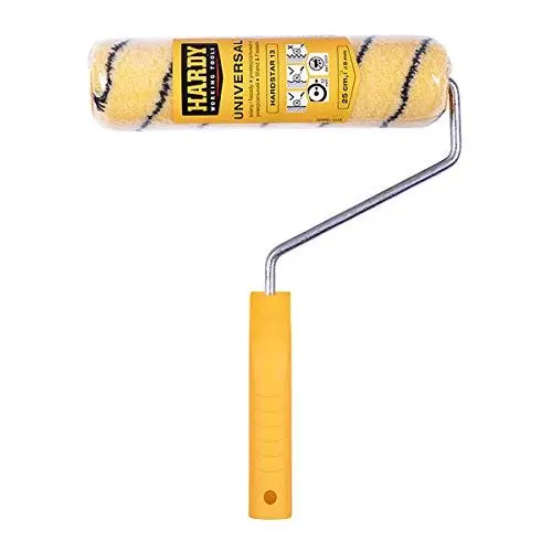 Produktbild: HARDY WORKING TOOLS Maler Set, Farbrolle und Farbwalze aus Polyester, Florhöhe 13mm, Länge 25cm, Durchmesse 48mm, schwarz-gelb, A0180-519000