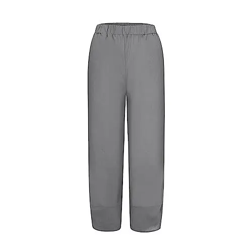 Produktbild: Haremshose Damen kurz 3/4 Sommerhosen Damen Capri Leinenhose Damen Sommer Hosenanzug Damen Sommer leinen Stoffhose Damen Stretch 3/4 dünne Sommerhose Leinenhose