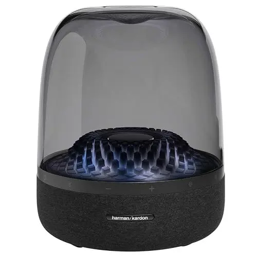 Produktbild: Harman Kardon Aura Bluetooth Box in Schwarz – Tragbarer Bluetooth Lautsprecher mit 360-Grad-Klang