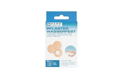 Produktbild: HARO medical care wasserfestes Wund-Pflaster, rund, für kleine Verletzungen, hautfreundlich, luftdurchlässig, optimal für kleine Wunden, 20 Stück mit 25 mm Durchmesser