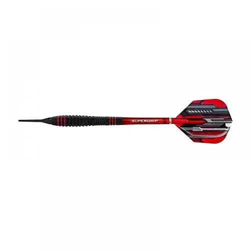 Produktbild: Harrows Ace Rubber Black Dartpfeile | Softdarts-Set mit Tragetasche |16g und 18g | Enthält Supergrip-Schäfte und 100-Mikron-Marathon-Flights