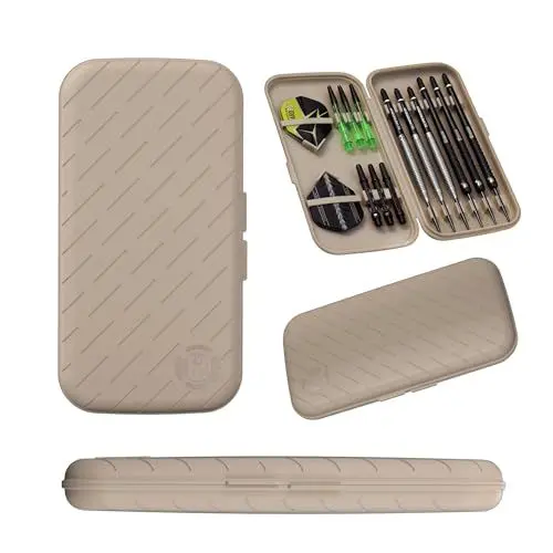 Produktbild: Harrows Darts Case Slim Case | Das kleinste und leichteste 6-Dart-Etui der Welt | Dart-Halter | Dart-Etui für 3 Darts und 6 Darts | Robuste Hydrocarbon-Konstruktion (Beige)
