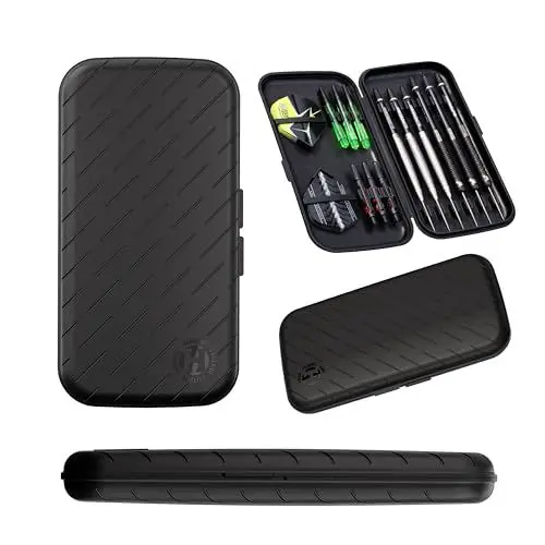 Produktbild: Harrows Darts Case Slim Case | Das kleinste und leichteste 6-Dart-Etui der Welt | Dart-Halter | Dart-Etui für 3 Darts und 6 Darts | Robuste Hydrocarbon-Konstruktion (Schwarz)