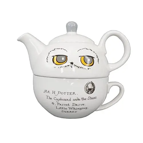 Produktbild: Harry Potter Half Moon Bay Hedwig Teeservice – Tea for One – Hedwig Owl Cup – Teekanne für eine Person – kleine Teekanne