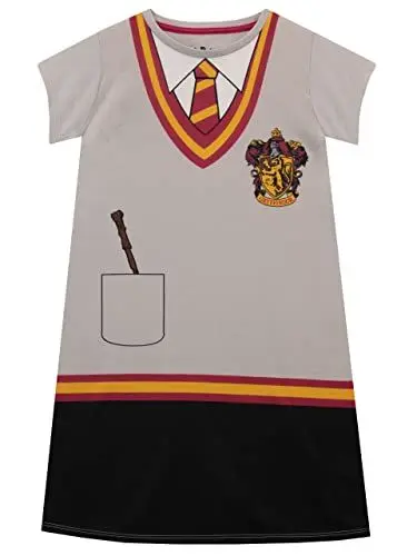 Produktbild: Harry Potter Nachthemdn | Hogwarts Nachthemden Für Mädchen | Gryffindor Nachtwäsche Für Kinder Grau 152