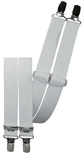 Produktbild: Harrys-Collection Herren Hosenträger mit 4 Clips 9 Farben lieferbar 25 mm breit, Farbe:weiss