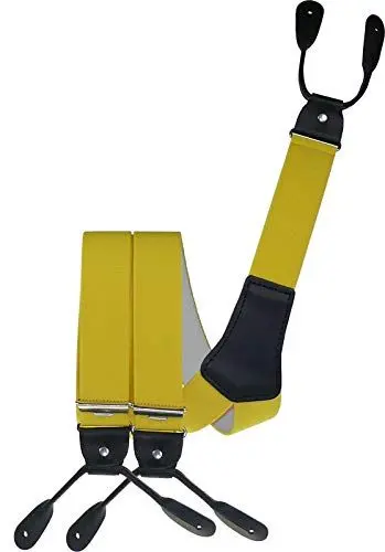 Produktbild: Harrys-Collection Herren Rollenzug Hosenträger mit Knopfloch, Größen:120 cm, Farben:gelb