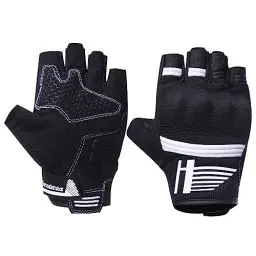 Produktbild: Harssidanzar Herr Fingerlose Motorradhandschuhe,Sommer Atmungsaktiver Touchscreen Motorrad Reiten mit Hand Knuckle Motorrad Motorradcross Handschuh KM050,Schwarz-Weiß,Größe L