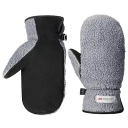 Produktbild: Harssidanzar Herren Winter Fäustlinge Outdoor Handschuhe Wildleder Fleece Thinsulate Winter Fäustlinge Lederhandschuhe SM040EU,Grau/Schwarz, Größe L