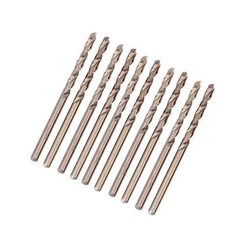 Produktbild: 10 Stück M35 HSS Cobalt Bohrer Kobalt Jobber Bohrer Set, 1-5 mm HSS-CO Bohrer Set Spiralbohrer zum Bohren auf Edelstahl Gusseisen Blech Stahlplatte Winkeleisen (3,2 mm)