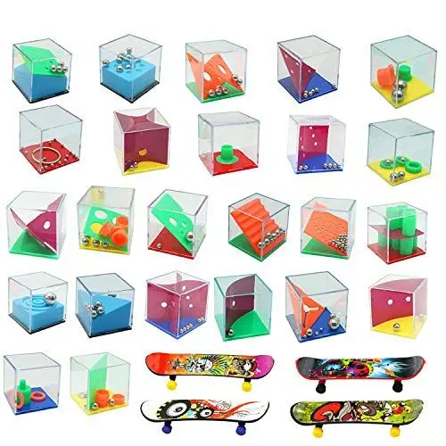 Produktbild: Harxin 24Pcs Geduldsspiele,4 Finger Skateboard,Mini Denkspiel Lernspielzeug,Geschicklichkeitsspiel für Kinder Erwachsene, Knobelspiel, Gastgeschenke,Stress Ablassen (Challenging Spielzeug)