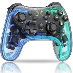 Produktbild: HASACOOL Switch Controller, Switch Pro Controller mit Hall Effect Sticks, Controller Switch Durchsichtig mit RGB Leuchtend Kompatibel mit Switch/Lite/OLED/Android/IOS/PC