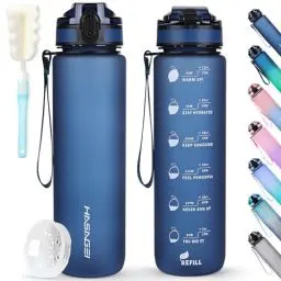 Produktbild: HASAGEI Sports Trinkflasche 1L Wasserflasche 1 Liter Trinkflasche BPA Frei Tritan Sportflasche mit Verschlussdeckel und auslaufsicher, für Fitnessstudio,Schule,Radfahren,Outdoor,Sport,Fitness und Büro