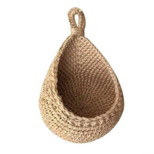 Produktbild: Hasaller Hängende Wandkörbe, handgewebtes Baumwollseil, atmungsaktiv, für Zwiebeln, Knoblauch, Gemüse, Obst, Aufbewahrungskorb, Baumwoll-Flachs, Organizer Küchenprodukte, Aufbewahrung(FB 30