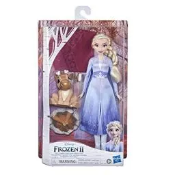 Produktbild: Hasbro Disney Die Eiskönigin 2 Elsas gemütliches Lagerfeuer, ELSA Puppe mit Kleid und langem blondem Haar, Baby-Rentier, Accessoires, ab 3 Jahren