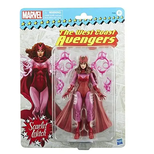 Produktbild: Universo Marvel Hasbro Marvel Legends Series Scarlet Witch, Retroverpackung, 15 cm große Action-Figur, 4 Accessoires, F5884, Multi