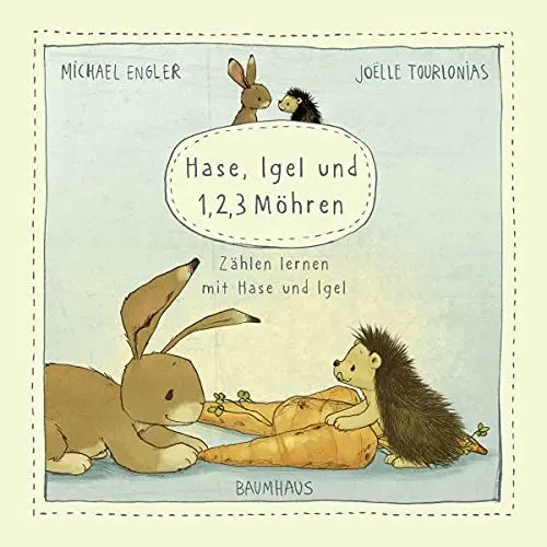 Produktbild: Hase, Igel und 1, 2, 3 Möhren (Pappbilderbuch): Zählen lernen mit Hase und Igel (Wir zwei gehören zusammen)