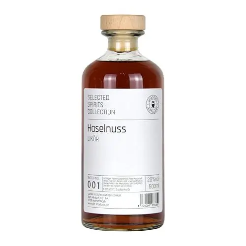 Produktbild: Haselnuss Likör – SHADOWS Distillery – 500ml 20% vol – kräftige Haselnuss mit feinen Karamellnoten – Handmade Likör aus fränkischer Manufaktur