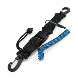 Produktbild: HASLED Spiralkabel Tauchen mit Edelstahlkern, Spiralkabel mit Karabiner Tauchen, Tauchen Ausrüstung Lanyard mit Schnellverschluss, Blau Tauchen Federspule für Tauchen, Schnorcheln Klettern