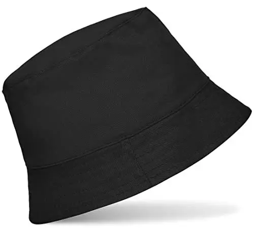 Produktbild: Hatstar Baumwoll Fischerhut mit Krempe | Sonnenhut | Sommerhut | Gartenhut | Anglerhut | für Damen und Herren (schwarz)