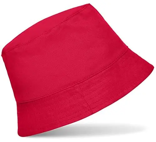 Produktbild: Hatstar Baumwoll Fischerhut mit Krempe | Sonnenhut | Sommerhut | Gartenhut | Anglerhut | für Damen und Herren (rot)