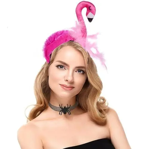 Produktbild: Hatstar Flamingo Haarreif | Stirnband Haarband | Kopfschmuck Accessoire für Damen, Mädchen und Kinder | Haarschmuck für Karneval, Fasching & Silvester