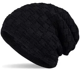 Produktbild: Hatstar Warme gefütterte Feinstrick Beanie Mütze mit Flecht Muster und Sehr Weichem Fleece Innenfutter Wintermütze Damen Herren, 1 | Schwarz, UniSex
