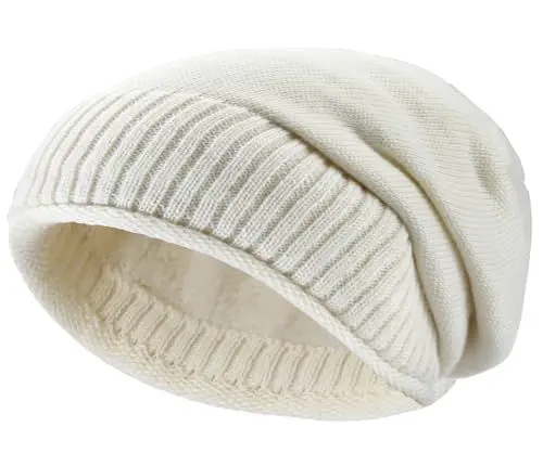 Produktbild: Hatstar Warme gefütterte Feinstrick Damen Beanie Mütze | Herren Wintermütze | mit sehr weichem Fleece Innenfutter | Unisex weich & warm (Creme)
