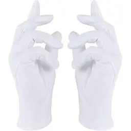 Produktbild: Hatstar Weiße Handschuhe | mit Biesen in Einheitsgröße | Weihnachtsmann Santa Claus Kostüm Accessoire | Für Damen und Herren | Halloween, Fasching und Karneval
