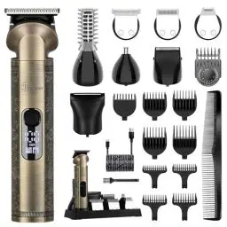 Produktbild: Hatteker Bartschneider Haarschneidemaschine Herren Profi Haarschneider Barttrimmer Haartrimmer Körperhaartrimmer Nasenhaartrimmer Präzisionstrimmer T-Klinge Trimmer Rasierer Herren Wasserdicht 8 in 1