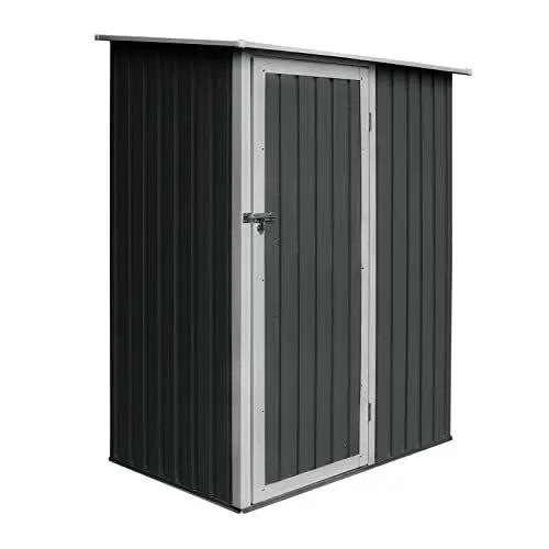 Produktbild: HATTORO P80 Geräteschrank Geräteschuppen Metall-Schrank Metall-Schuppen Garten-Schrank 130 cm x 80cm x 186 cm - Farbwahl (Grau/Anthrazit)