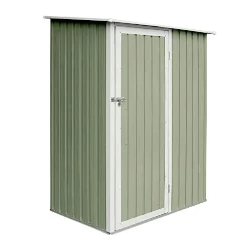 Produktbild: HATTORO P80 Geräteschrank Geräteschuppen Metall-Schrank Metall-Schuppen Garten-Schrank 130 x 80 x 186 cm - grau oder grün (Hellgrün)