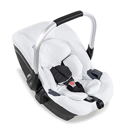 Produktbild: hauck 2-Teiliger Frottee-Bezug für iPro Baby Kindersitz, Sommerbezug Schutzbezug, Atmungsaktiv, Weich, Einfach zu Befestigen mit Gummizug, Baumwolle Frottee (Weiß)