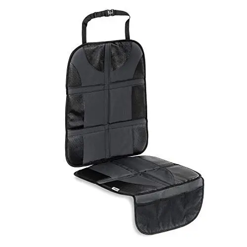 Produktbild: hauck Sit on Me Deluxe, Schwarz - Universal Kindersitzunterlage Autositzschoner 120 x 46 cm, Isofix Geeignet, Wasserabweisend, Sitzschutz Sitzschoner Auto Kindersitz mit Netztaschen