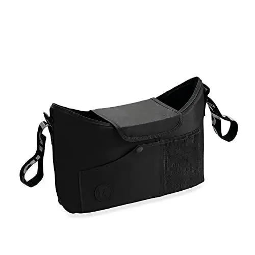 Produktbild: hauck Pushchair Bag, Black - Großer Kinderwagen Organizer mit Getränkehalter, Reißverschlusstasche & Netztasche, 35 x 10 x 22 cm, Einfache Klettverschluss Befestigung am Kinderbuggy