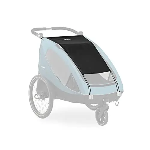 Produktbild: Hauck Sonnensegel für Kinder Fahrradanhänger und Kinderwagen Dryk Duo, Sonnenschutz UV-Schutz UPF 50+, Einfache Befestigung, Höhenverstellbar (Schwarz)