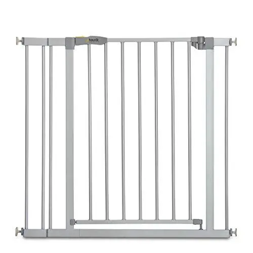 Produktbild: hauck Treppenschutzgitter / Türschutzgitter Stop N Safe 2 mit 9 cm Verlängerung für Breiten 84 - 89 cm, ohne Bohren, 0-24 Monate, Einhändiges Öffnen, Beidseitig Schwenkbar, Metall (Silver)
