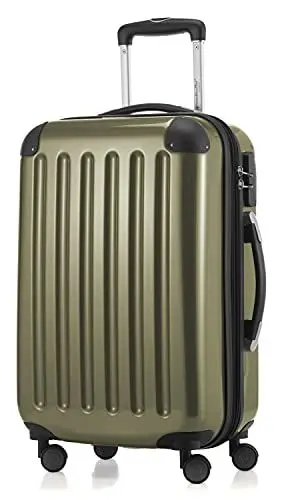 Produktbild: HAUPTSTADTKOFFER Alex - Handgepäck, 55 x 35 x 20 cm, 4 Rollen, 42 Liter, Reisekoffer, Hartschalenkoffer, Rollkoffer, Bordgepäck Koffer, erweiterbar, Avocado
