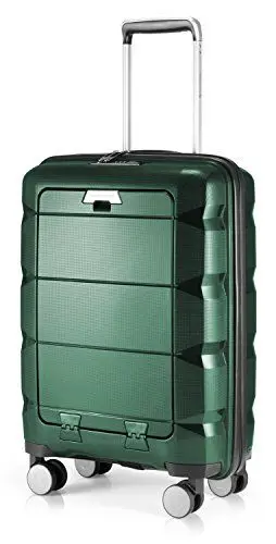 Produktbild: HAUPTSTADTKOFFER - Britz - Handgepäck mit Laptopfach Hartschalen-Koffer Trolley Rollkoffer Reisekoffer Erweiterbar, TSA, 4 Rollen, 55 cm, 34 Liter, Dunkelgrün