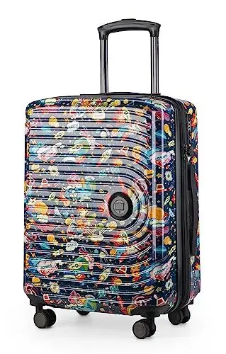 Produktbild: HAUPTSTADTKOFFER - Mitte - Handgepäck, 2,9 kg kinderleicht, TSA, Hartschalenkoffer, Trolley 4. Rollen, Handgepäck 55 cm, 42 Liter, Motiv Koffer, SPACE