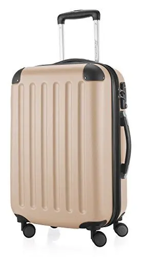Produktbild: HAUPTSTADTKOFFER - SPREE - Handgepäck Hartschalen-Koffer Trolley Rollkoffer Reisekoffer, 4 Doppel-Rollen, 55 cm, 42 L, Champagner