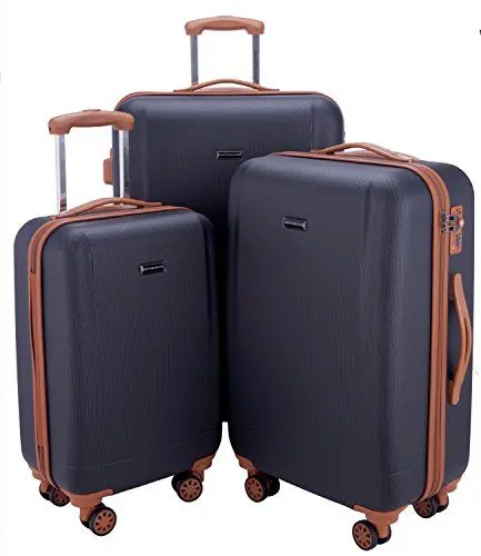 Produktbild: HAUPTSTADTKOFFER - Wannsee - 3er Koffer-Set Trolley-Set Rollkoffer Reisekoffer, TSA, (S/M/L), Dunkelblau/Braun