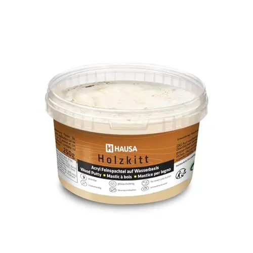 Produktbild: HAUSA Holzkitt 250 g Birke Holzspachtelmasse, Kitt für Holz, Holzspachtel/Füllmasse zum Reparieren von Holzschäden gebrauchsfertig ausgezeichnete Füllkraft schnelltrocknend rissbeständig