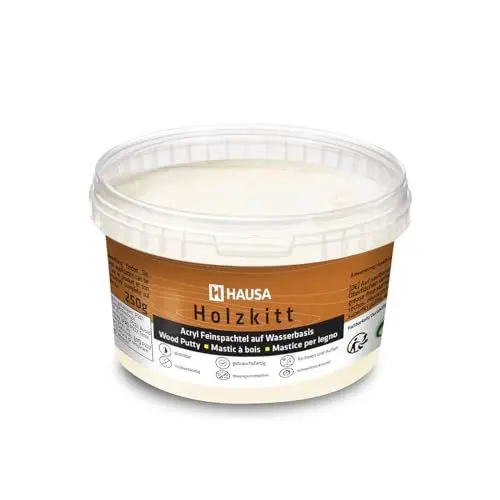 Produktbild: HAUSA Holzkitt 250 g Esche Holzspachtelmasse, Kitt für Holz, Holzspachtel/Füllmasse zum Reparieren von Holzschäden gebrauchsfertig ausgezeichnete Füllkraft schnelltrocknend rissbeständig
