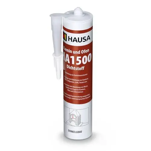 Produktbild: HAUSA Kamin Ofen Dichtstoff HA1500 310ml hitzebeständige Dichtmasse 1500°C feuerbeständiger Kleber zur Reparatur Abdichtung von Rissen Fugen in Kaminen Öfen Schornsteinen Feuerzement dunkelgrau