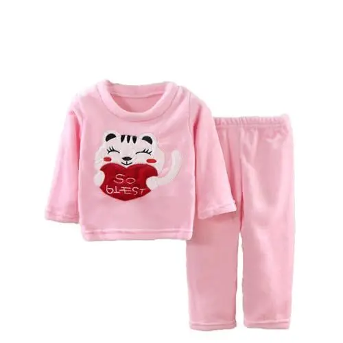 Produktbild: Kinder Fuzzy Pyjama Set Frühling Langarm Fleece Verdickt Home Wear Für Jungen Mädchen Große Warme Kinder Baby Sommer Kleidung (1-h-Rosa, 7-8 Years)