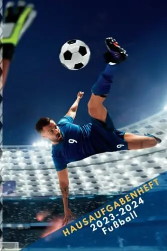 Produktbild: Hausaufgabenheft 2023/2024 Fußball: Schülerkalender von August 2023 bis Juli 2024 für Grundschüler und Gymnasiasten | Schulplaner für Schüler, Mädchen, Jungen und Teenager | A5